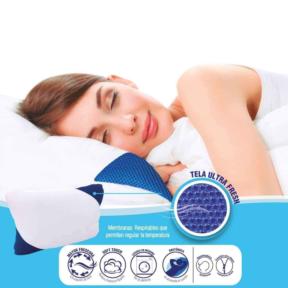 Almohada Be fresh Ultra soft Fibra Siliconada con membranas respirables - Imagen 2